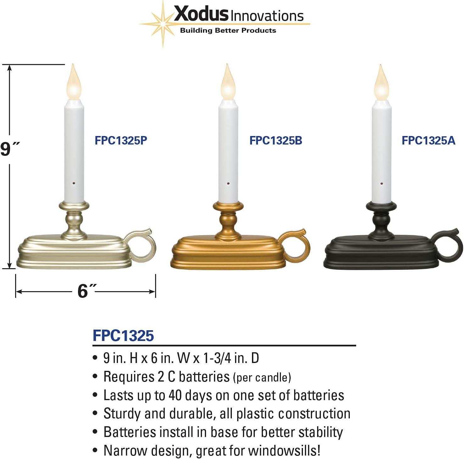 Arett Battery Operated Deluxe Window Candle (White / Pewter)