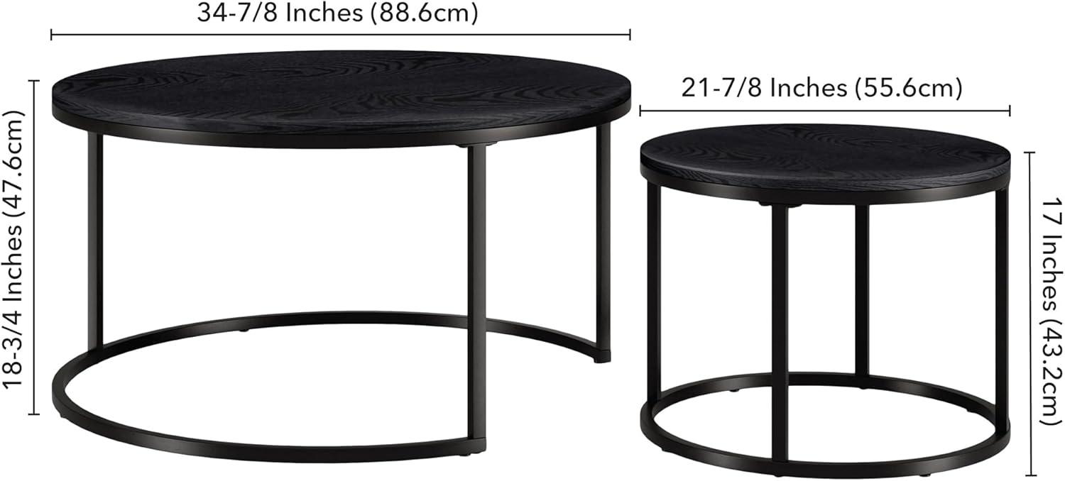 Evelyn&Zoe Watson Round Nested Coffee Table in Blackened Bronze