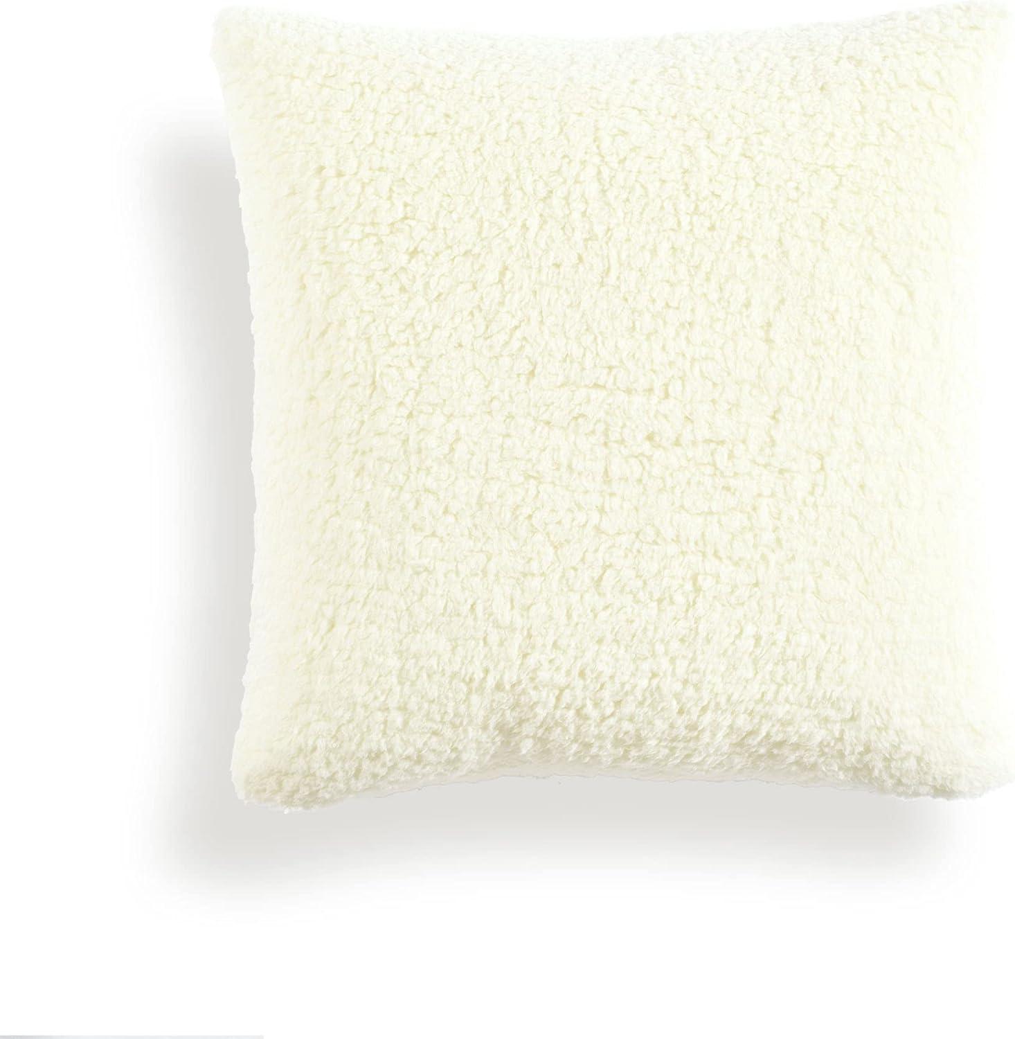 20"x20" Oversize Cozy Soft Reversible Faux Shearling Family-Friendly Square Pillow Cover - Lush Décor