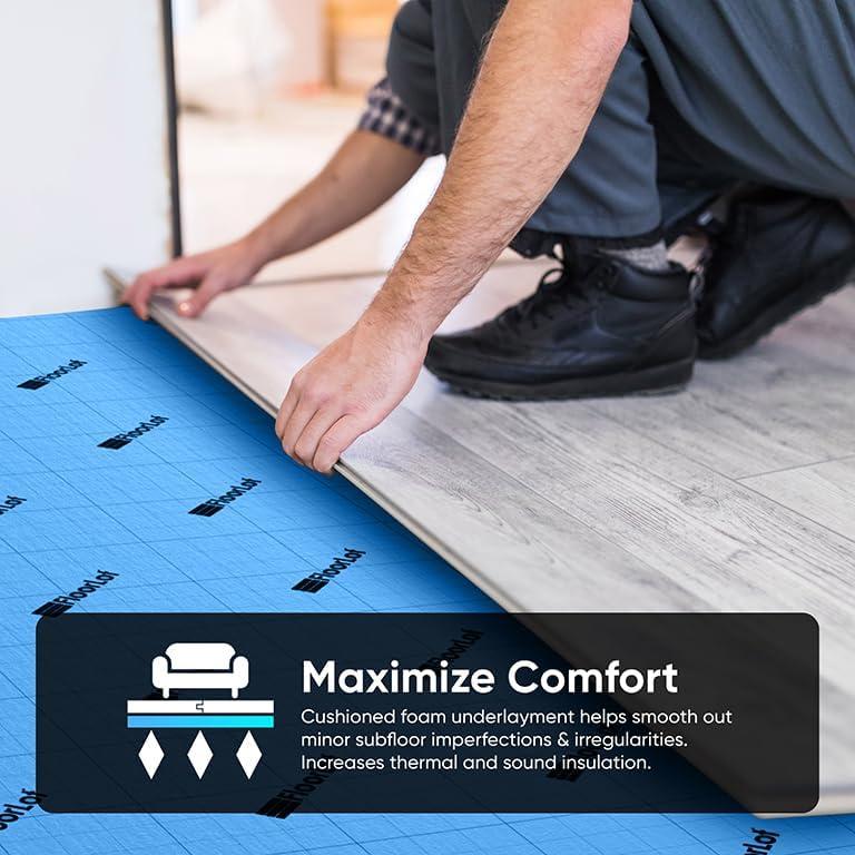 Blue 3mm Underlayment with Moisture Barrier for Laminate and Wood Floors