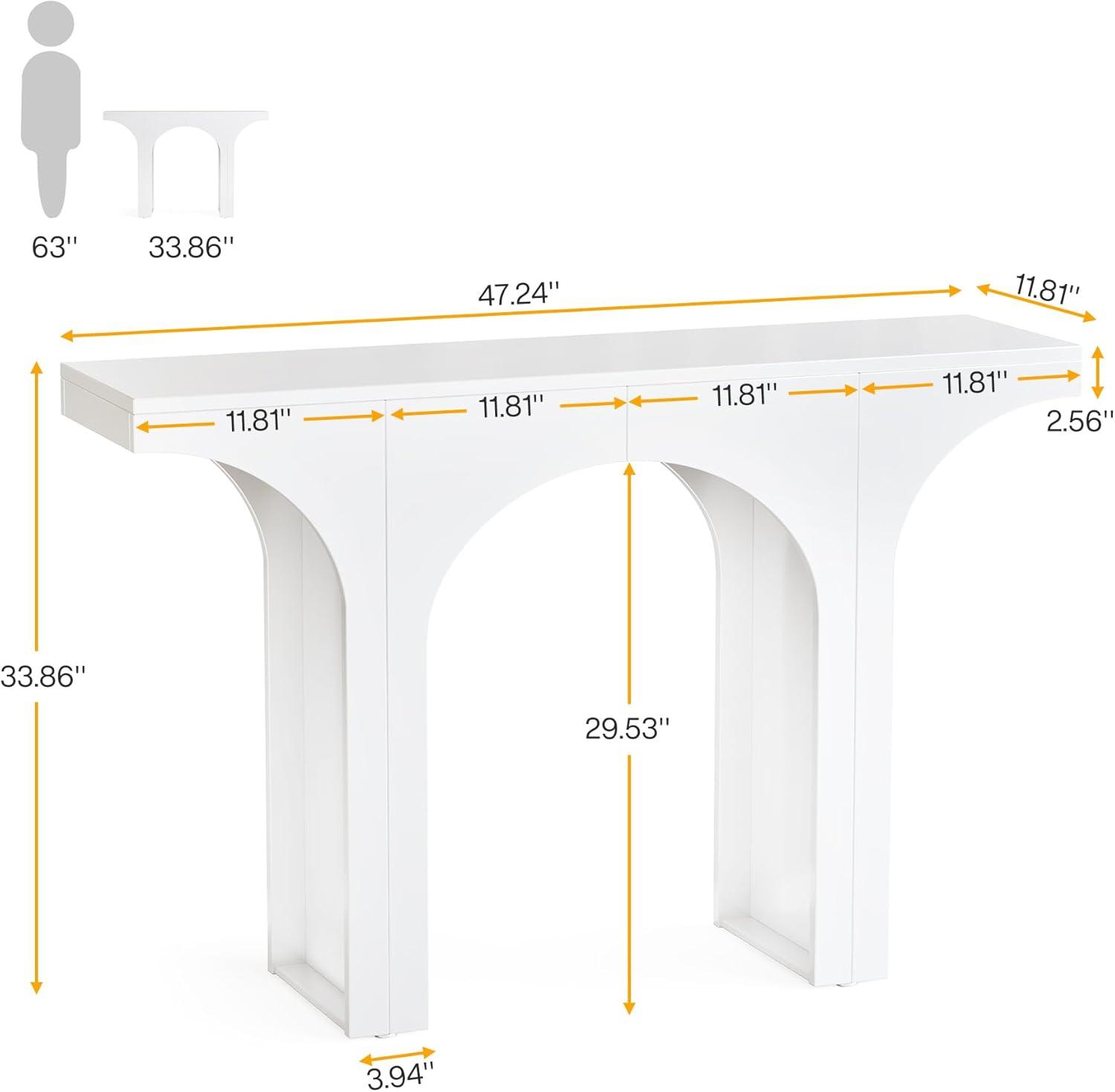 Tribesigns Modern 47 Inches Console Table Entryway Table with Arch Base