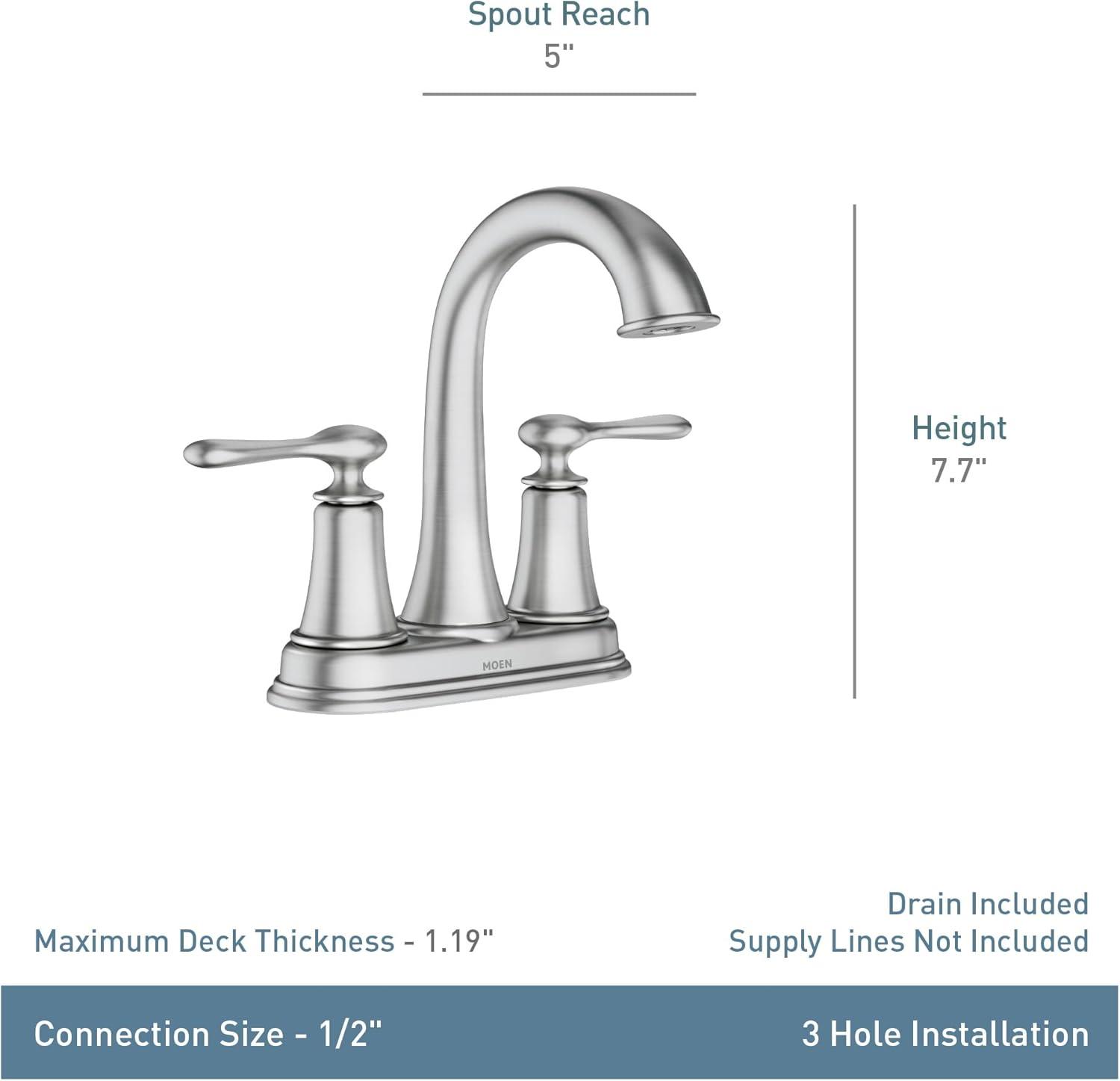 Ellicott Spot Resist Brushed Nickel 2-Handle Bathroom Faucet