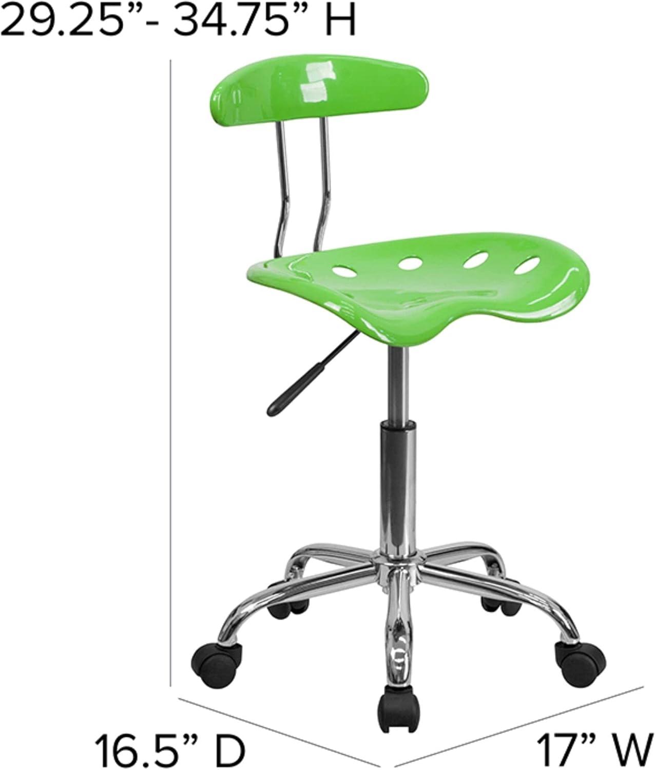 Elliott Vibrant Apple Green Ergonomic Swivel Task Chair with Chrome Base