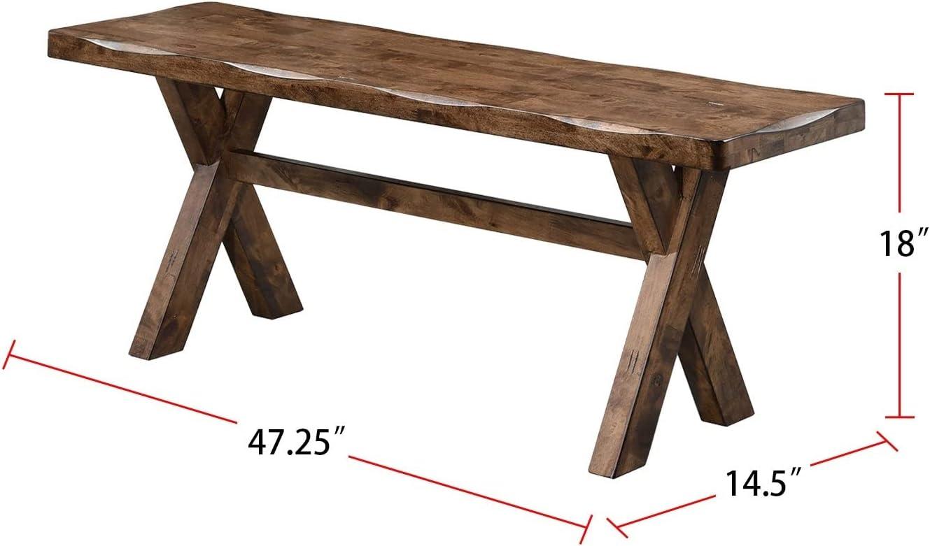 Alston 47'' Knotty Nutmeg Traditional Wooden Dining Bench