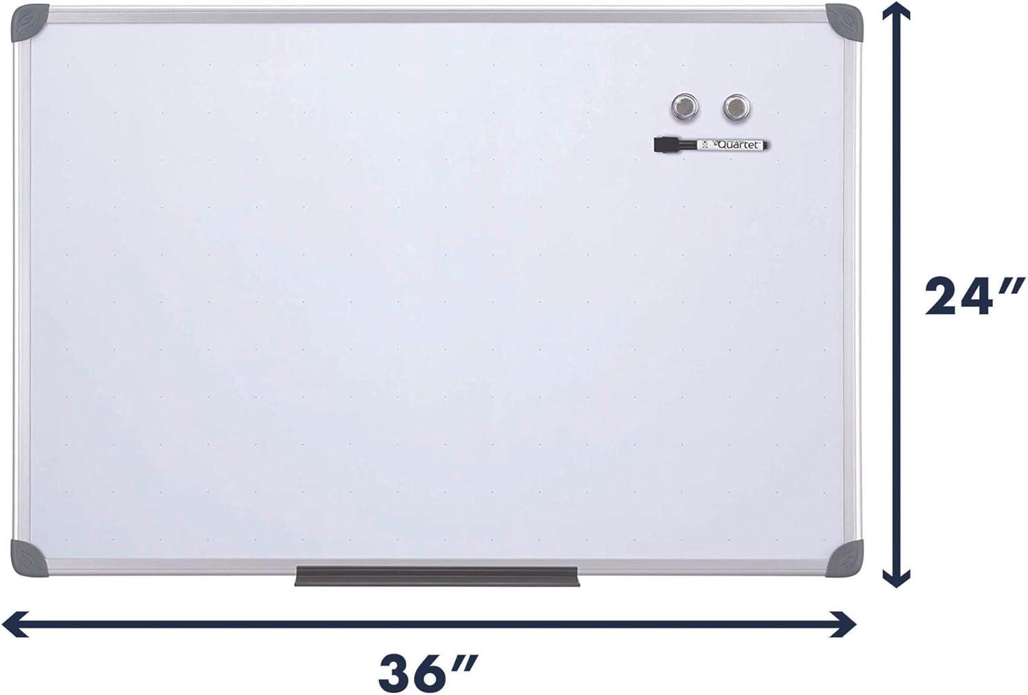Quartet Whiteboard, Dry Erase Board, Magnetic, 2' x 3' White Board, Includes One Quartet Dry Erase Marker & Marker Tray, Euro Style Aluminum Frame (UKTE2436-ECR)
