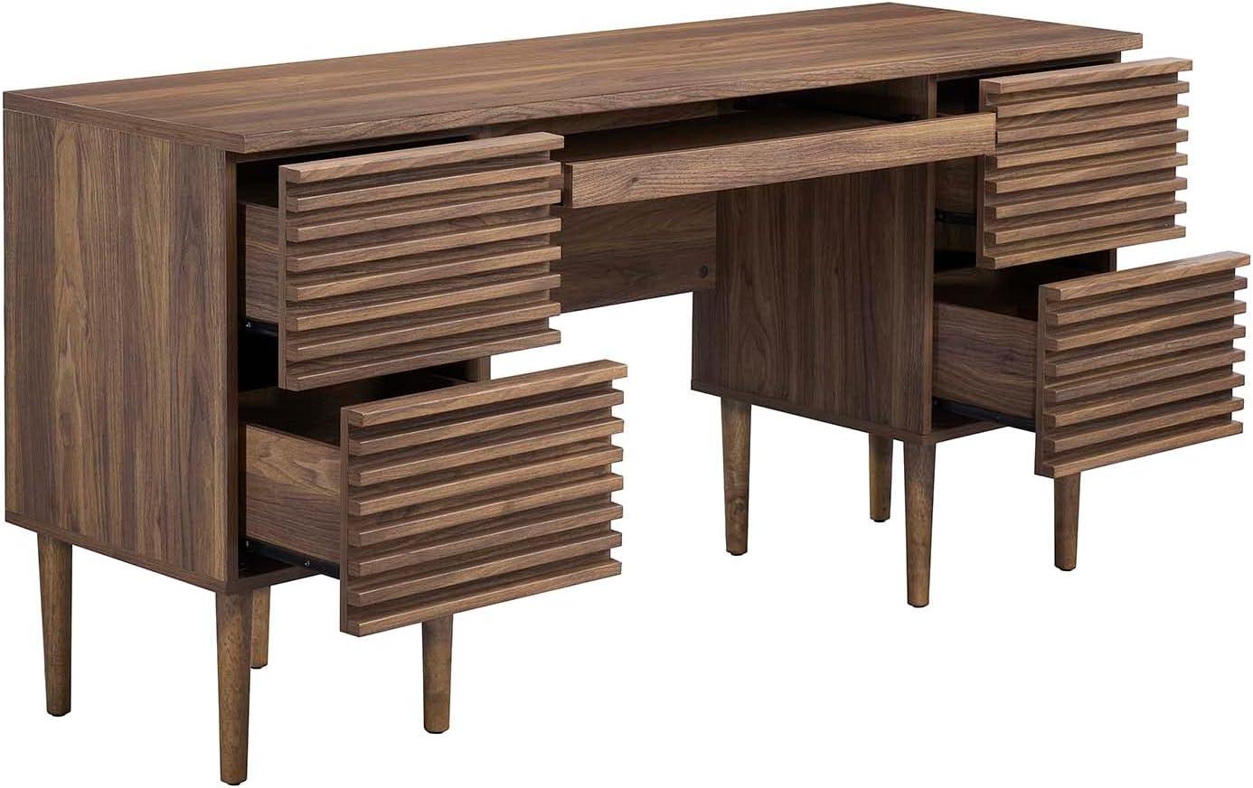 Modway Render Office Desk in Walnut