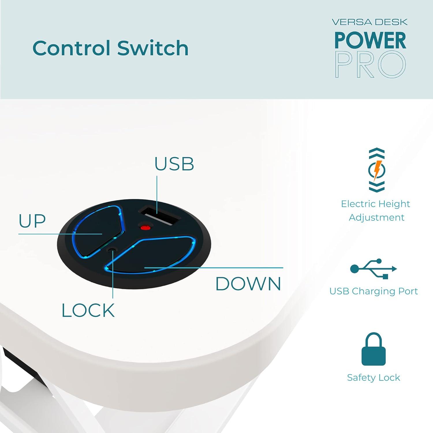 PowerPro Standing Desk Converter, PowerPro Electric Height Adjustable with Keyboard Tray