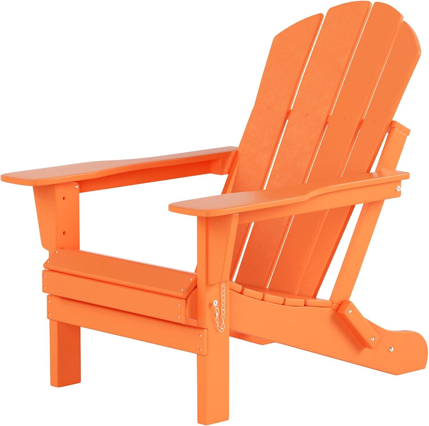 Westin Outdoor Braxton Folding Plastic Adirondack Chair (Set of 2), Orange