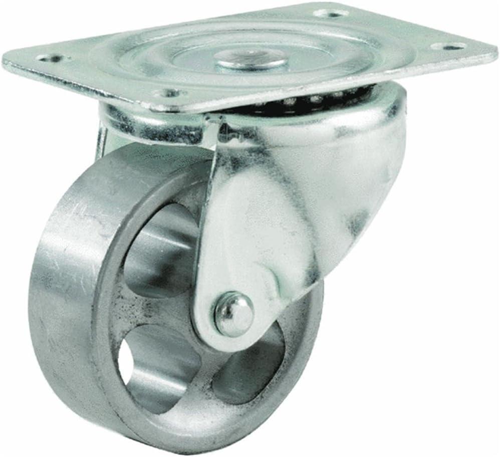 3-Inch Gray Cast Iron Swivel Plate Caster with 250-lb Load Capacity