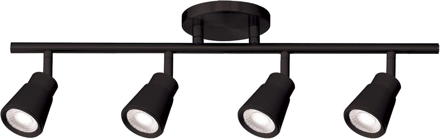 Solo 36'' Black LED Track Light with Clear Glass Shades