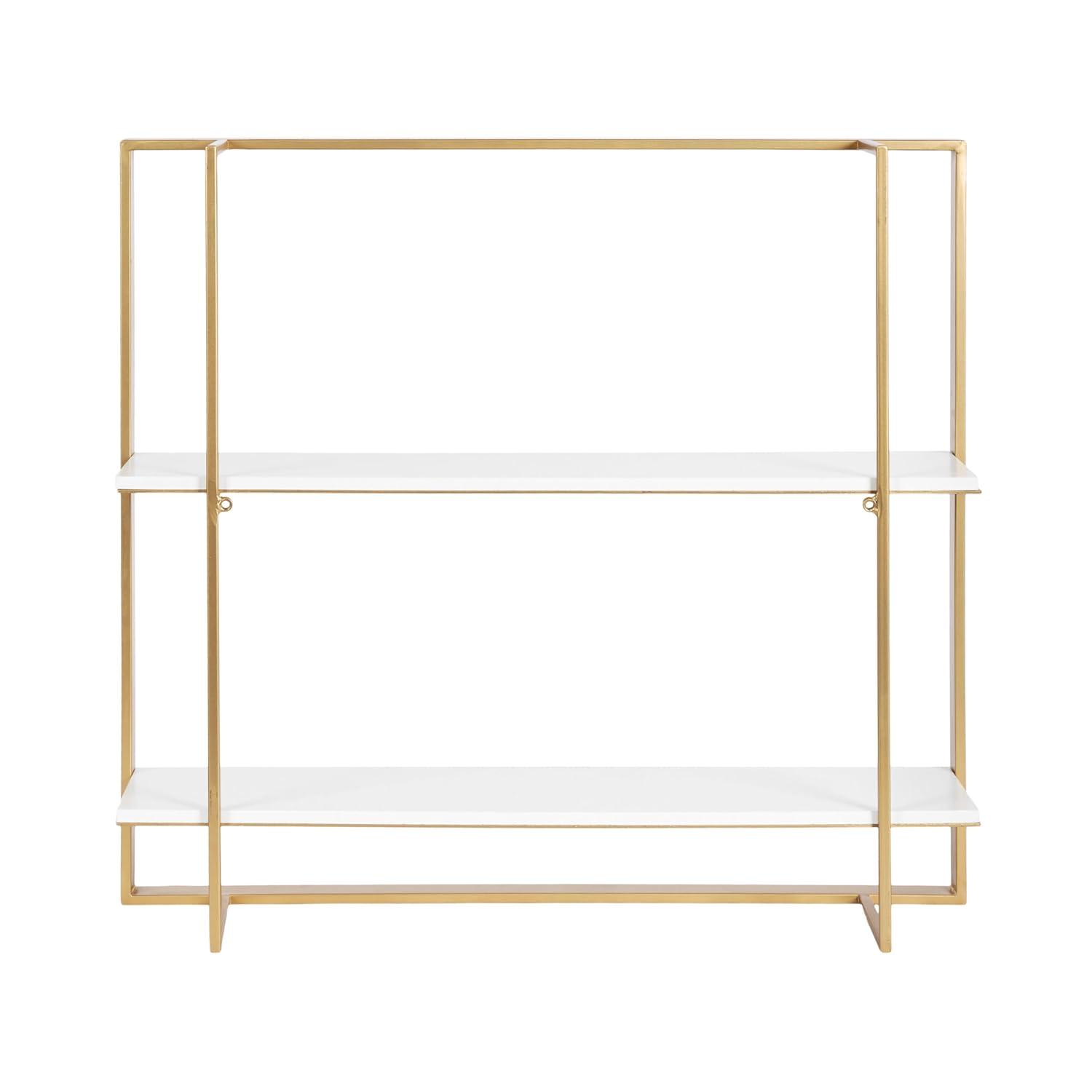 Kate & Laurel All Things Decor 24"x22" Kercheval Modern Wood Shelf Gold