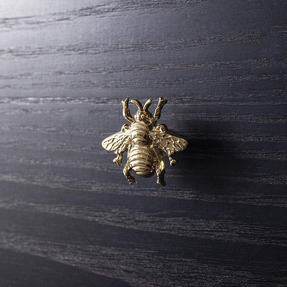 Polished Brass Bee Knobs for Cabinets and Drawers