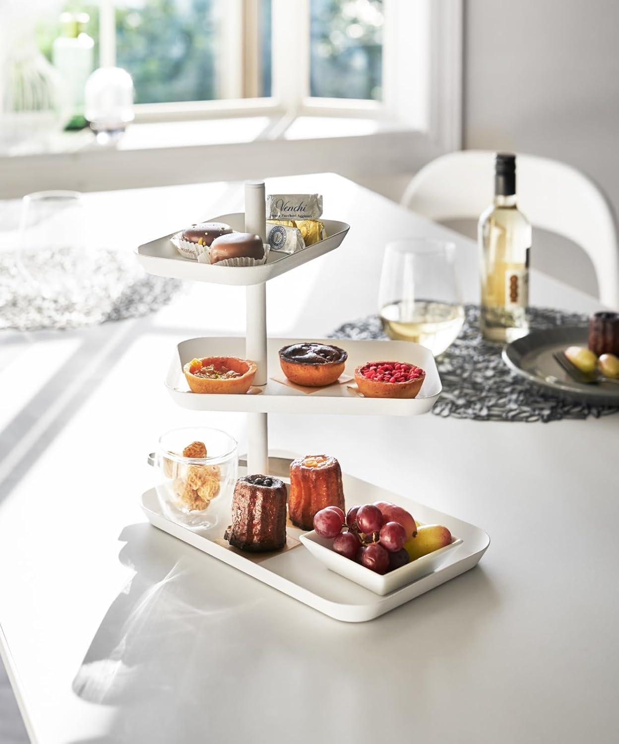 Yamazaki Home Tower Yamazaki Home 3-Tier Serving Stand, Appetizer Tray Organizer For Party Or Kitchen, Steel
