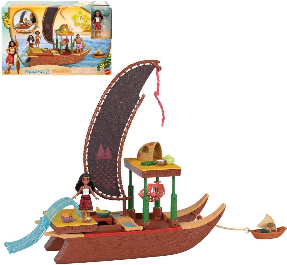 Disney Moana 2 Moana's Adventure Canoe Playset with Small Doll & Accessories