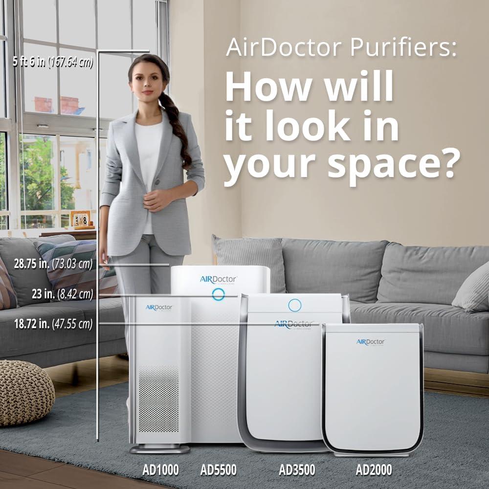 Air Doctor AIRDOCTOR AD5500i Smart Purifier for Extra Large Spaces UltraHEPA Carbon & VOC Filters