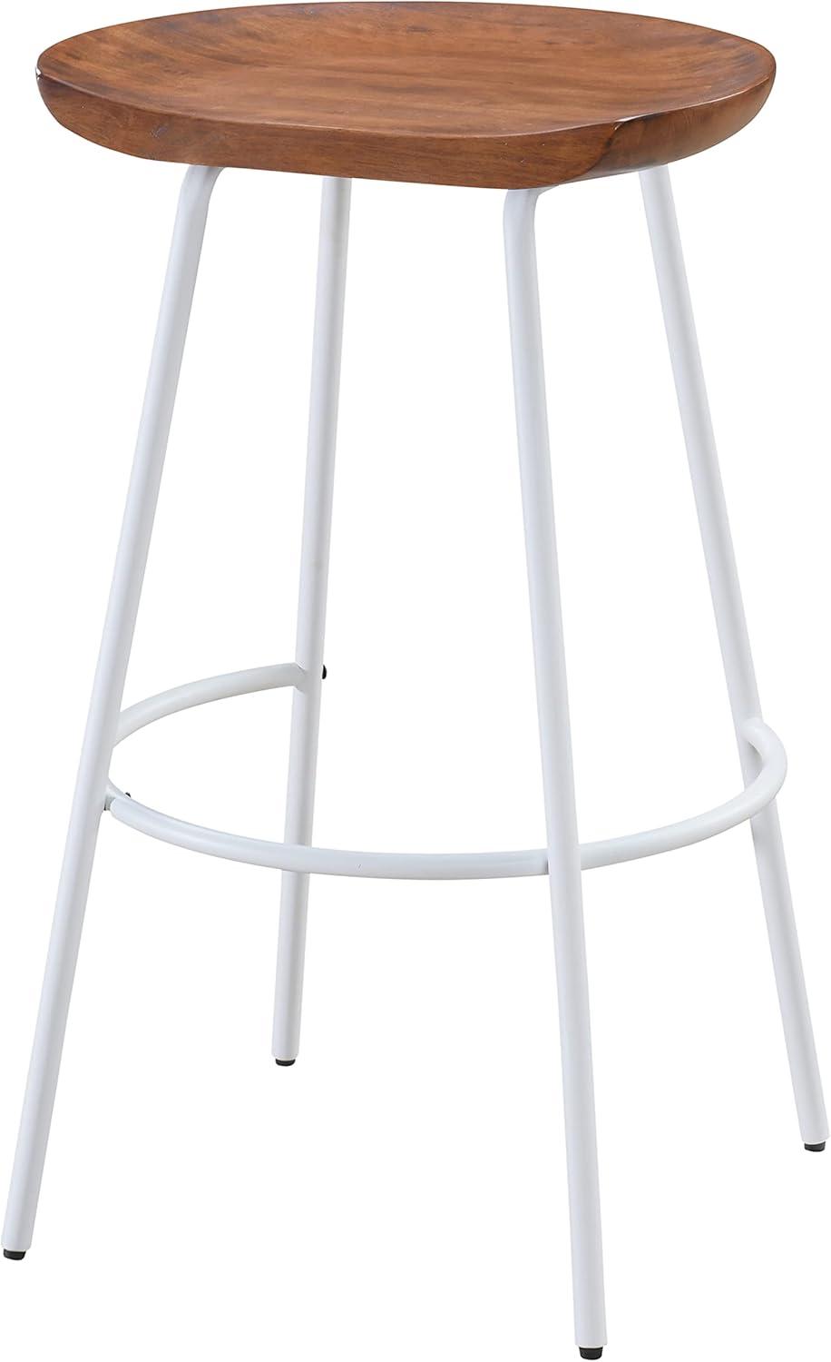 Milano Steel Legs Barstool with Solid Wood Finish