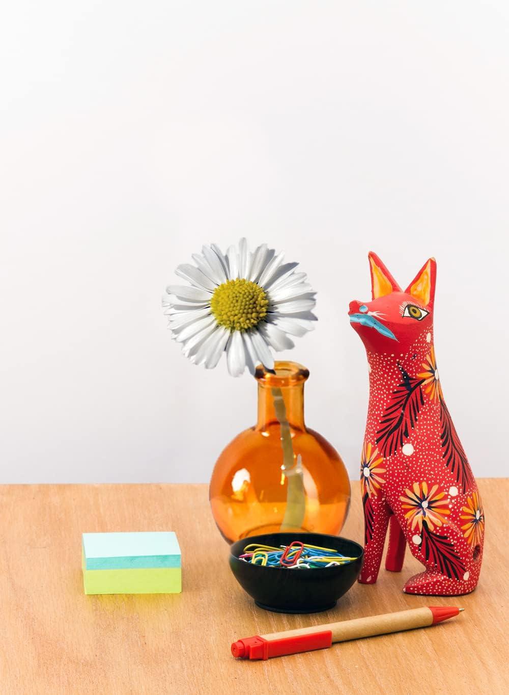 Koyal Wholesale Glass Bud Vases, Small Apothecary Bottles, Bulk Decorative Jars, Vintage Centerpieces, Amber, Set of 6