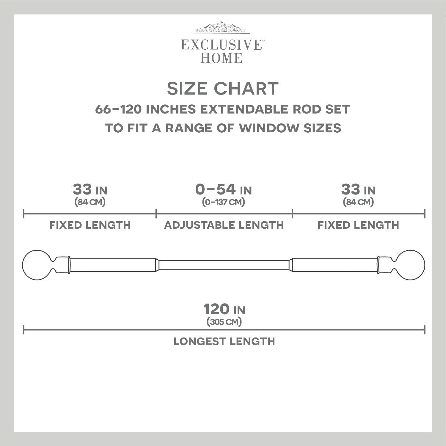 Amalgamated Textiles Exclusive Home Lancelot 1" Window Curtain Rod and Finial Set, Adjustable