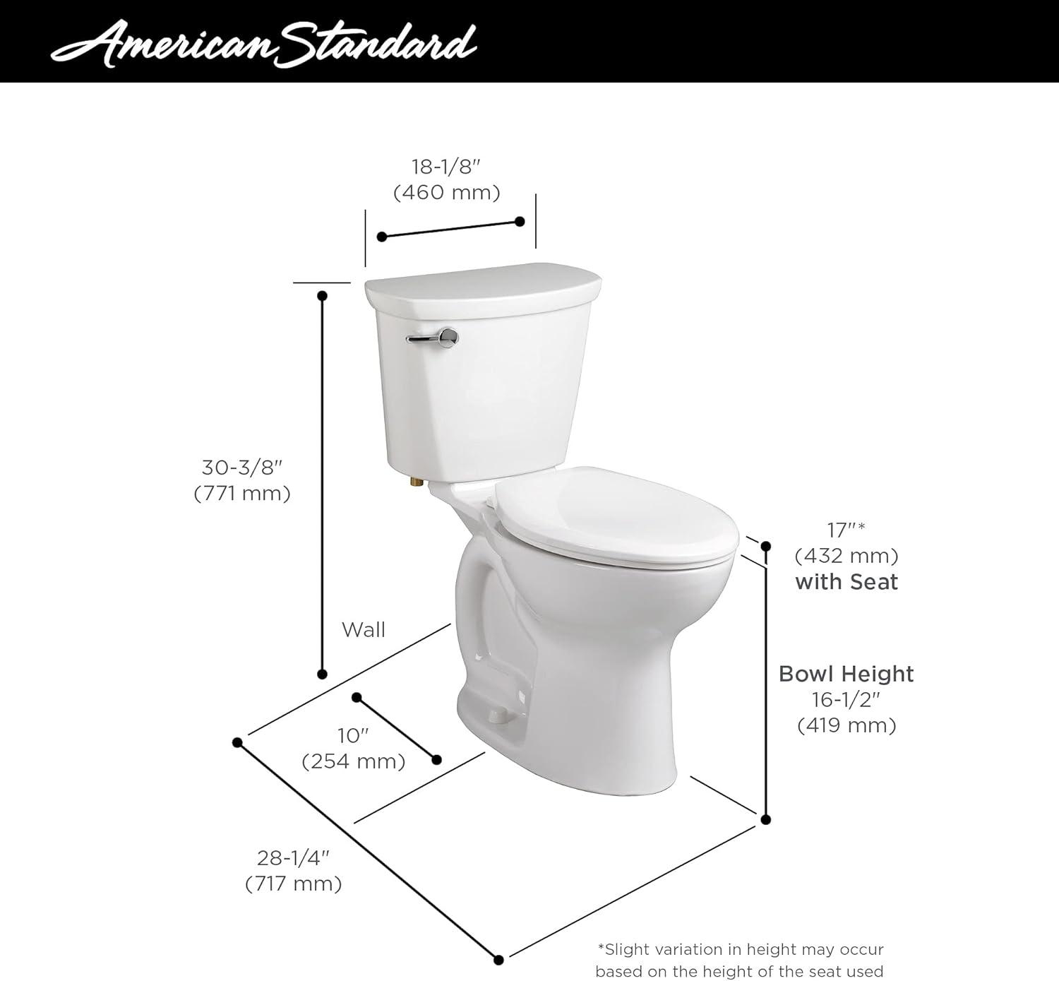 American Standard Cadet 1.28 Gallons GPF Elongated Comfort Height Floor Mounted Kit (Seat Not Included)