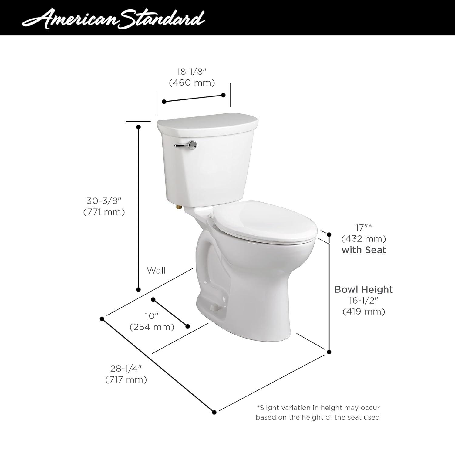 American Standard Cadet 1.28 Gallons GPF Elongated Comfort Height Floor Mounted Kit (Seat Not Included)