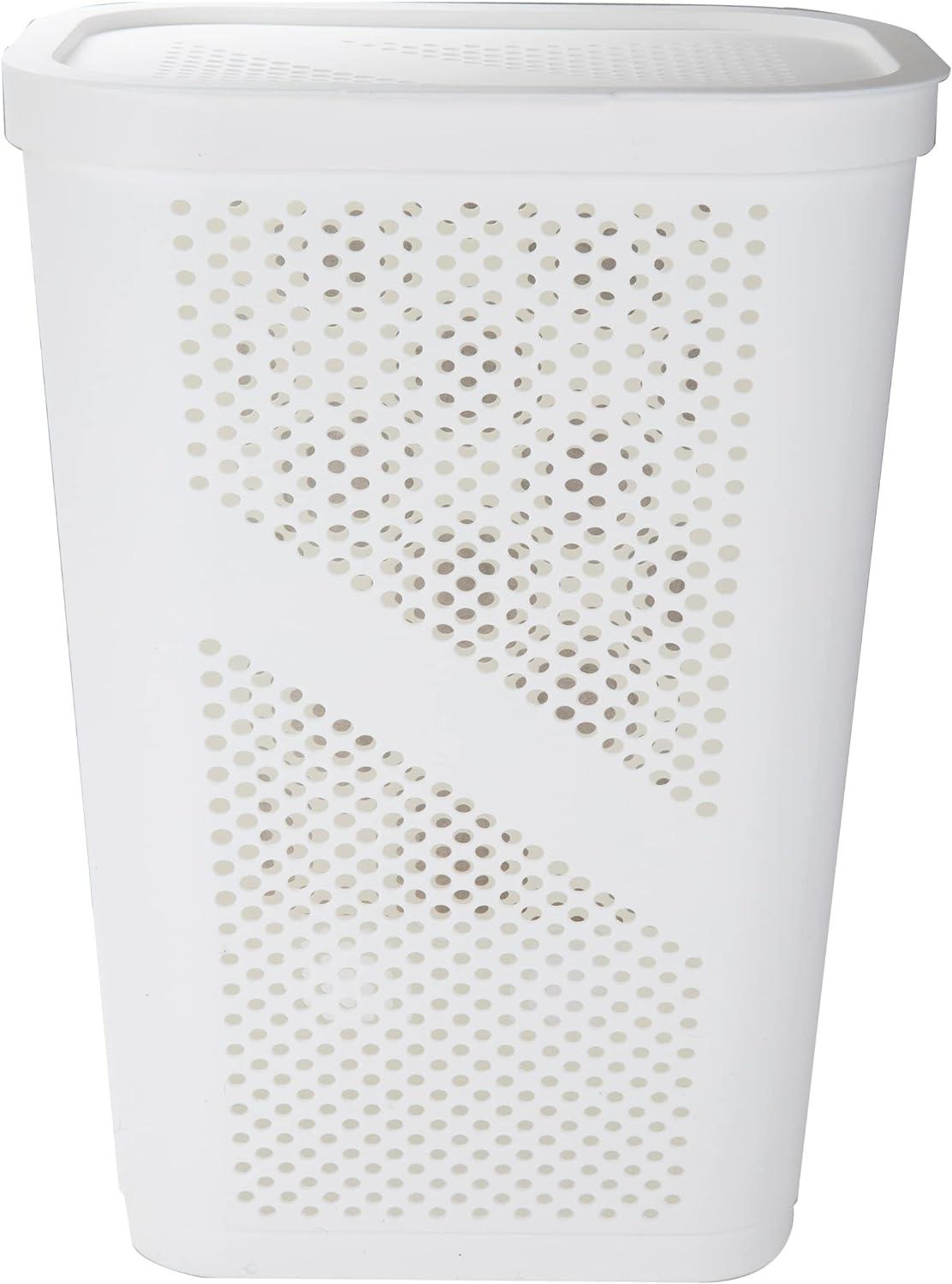 Mind Reader Mind Reader 60L Slim Laundry Hamper, Clothes Basket, Lid, Ventilated, Plastic, 17.25"L x 13.75"W x 23.5"H, 2-Pack