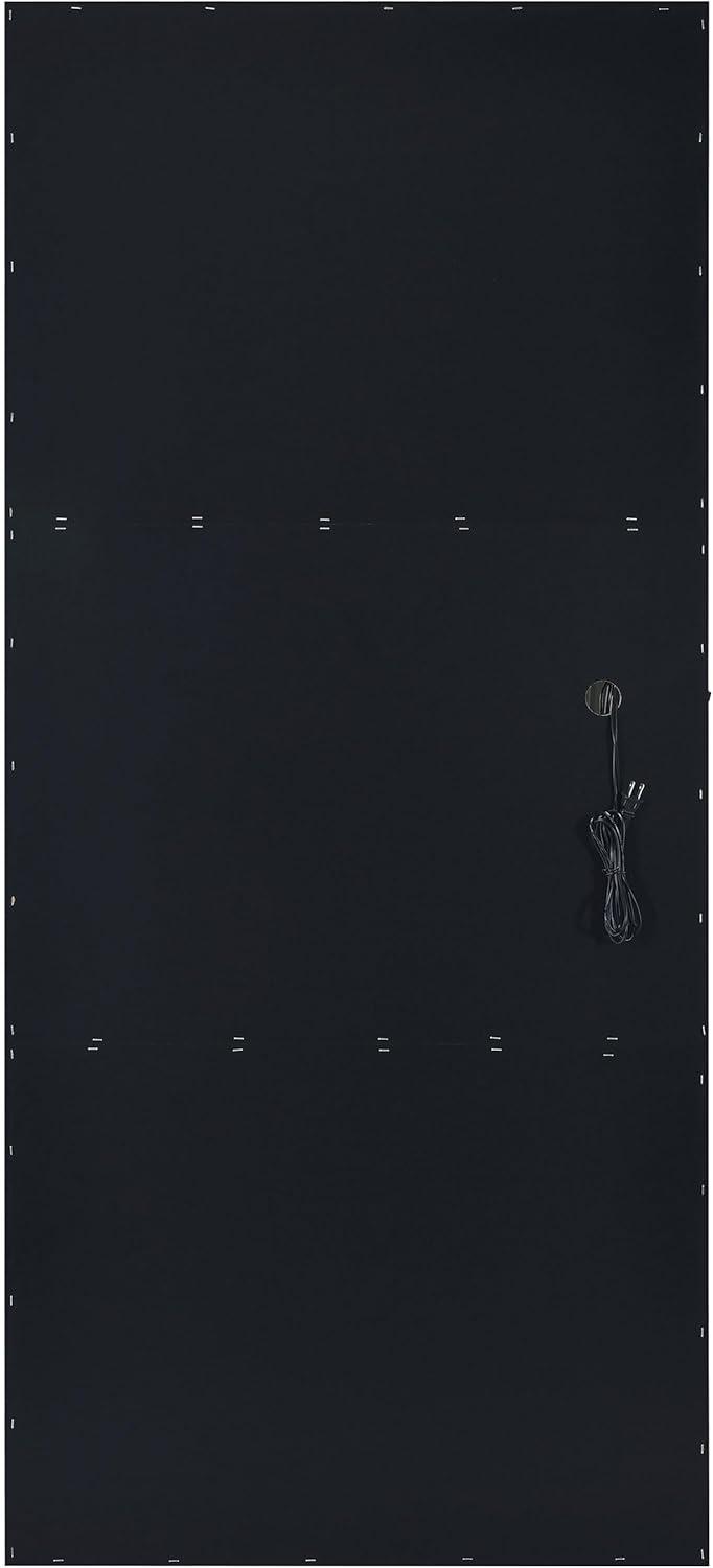 Black High Gloss Full Length Rectangular Wood Floor Mirror