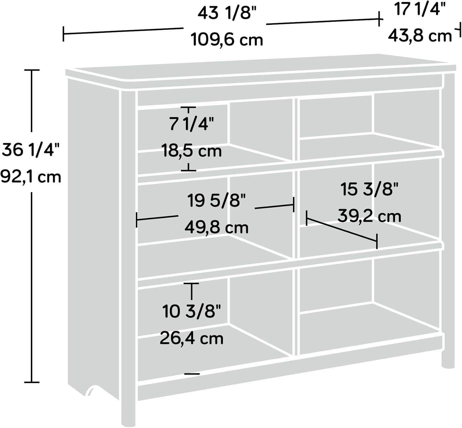 Adjustable Glacier Oak Cubby Storage Bookcase