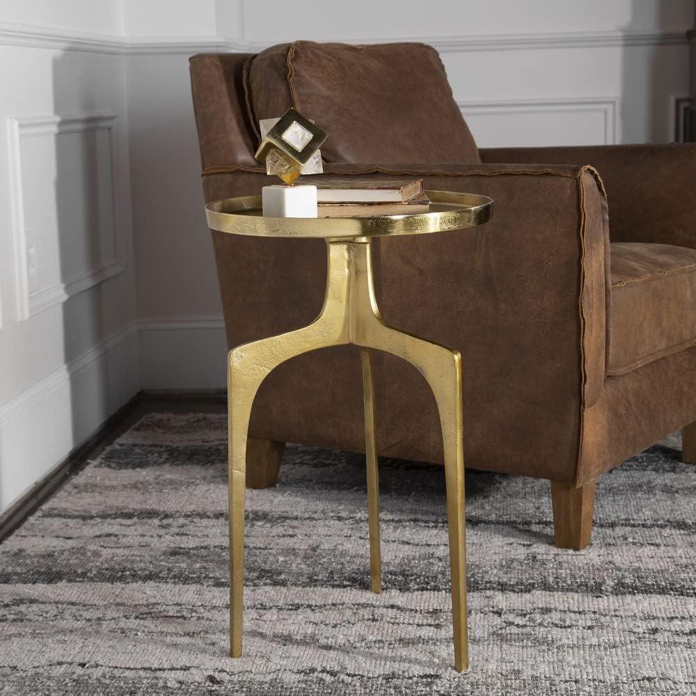 Uttermost Kenna 16" Wide Textured Soft Gold Aluminum Accent Table