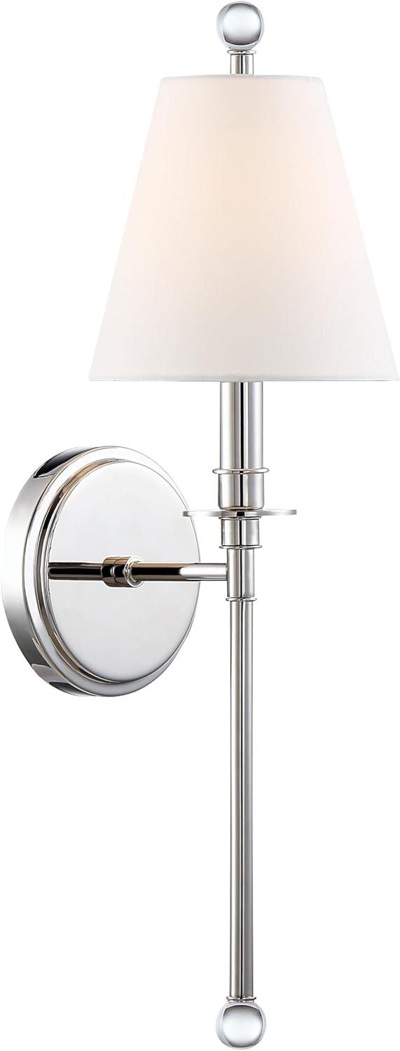 RIV-382-PN-Crystorama Lighting-Riverdale 1-Light Wall Sconce in Traditional Style including 2 Stem Styles - 6 Inches Wide by 14.5 Inches High-Polished