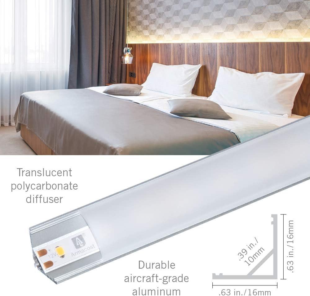 Armacost Lighting 960051 LED Tape Light Mounting Channel, Corner Mount, Silver