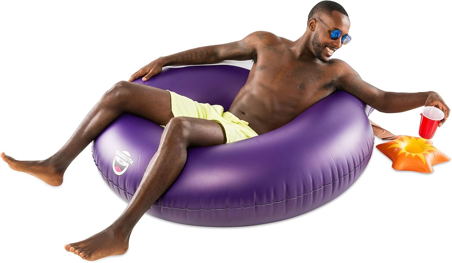 BigMouth Inc. Pool Float, 4' Wide, Inflatable Floatie Tube, Blow Up Swim Ring, Outdoor Summer Pool Party Water Toy