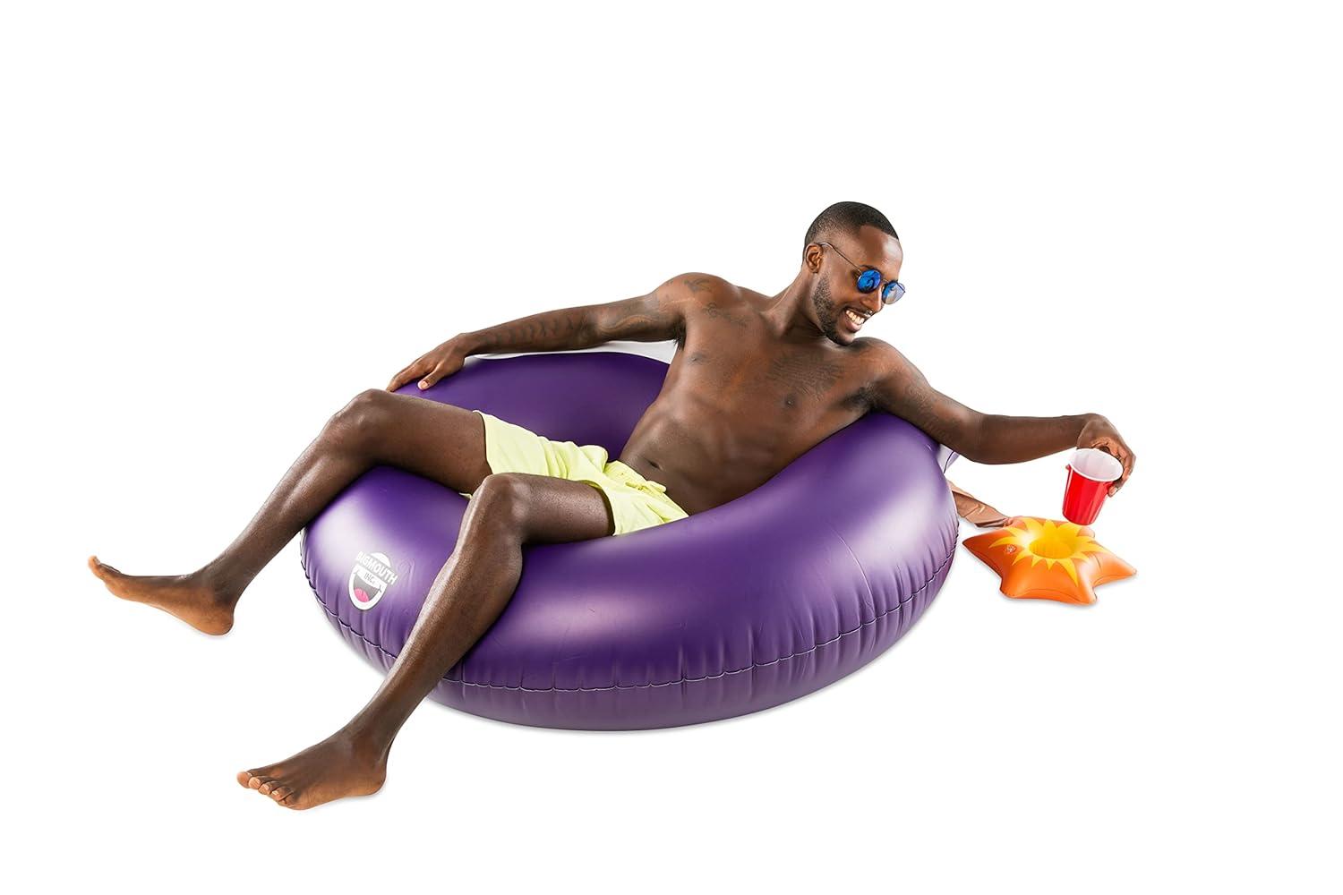 BigMouth Inc. Pool Float, 4' Wide, Inflatable Floatie Tube, Blow Up Swim Ring, Outdoor Summer Pool Party Water Toy