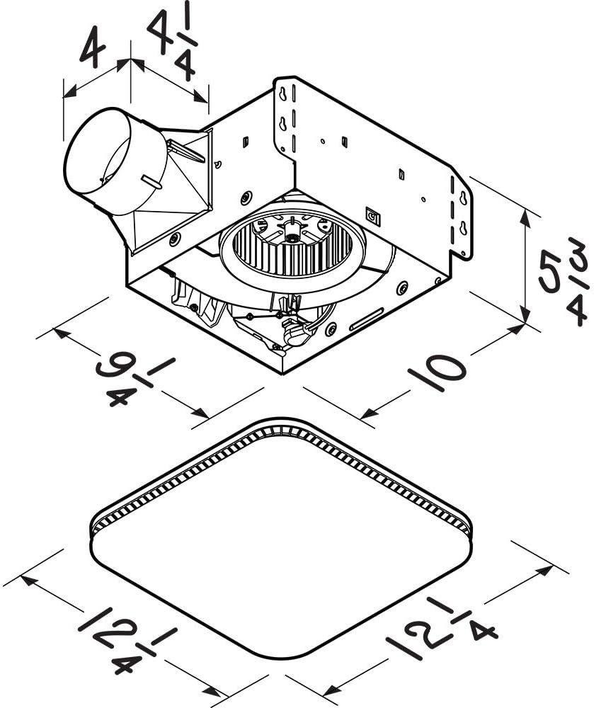 Broan-NuTone  Roomside 110 CFM Fan 1.5 Sone E-Star Bathroom Exhaust Fan with Clean Cover