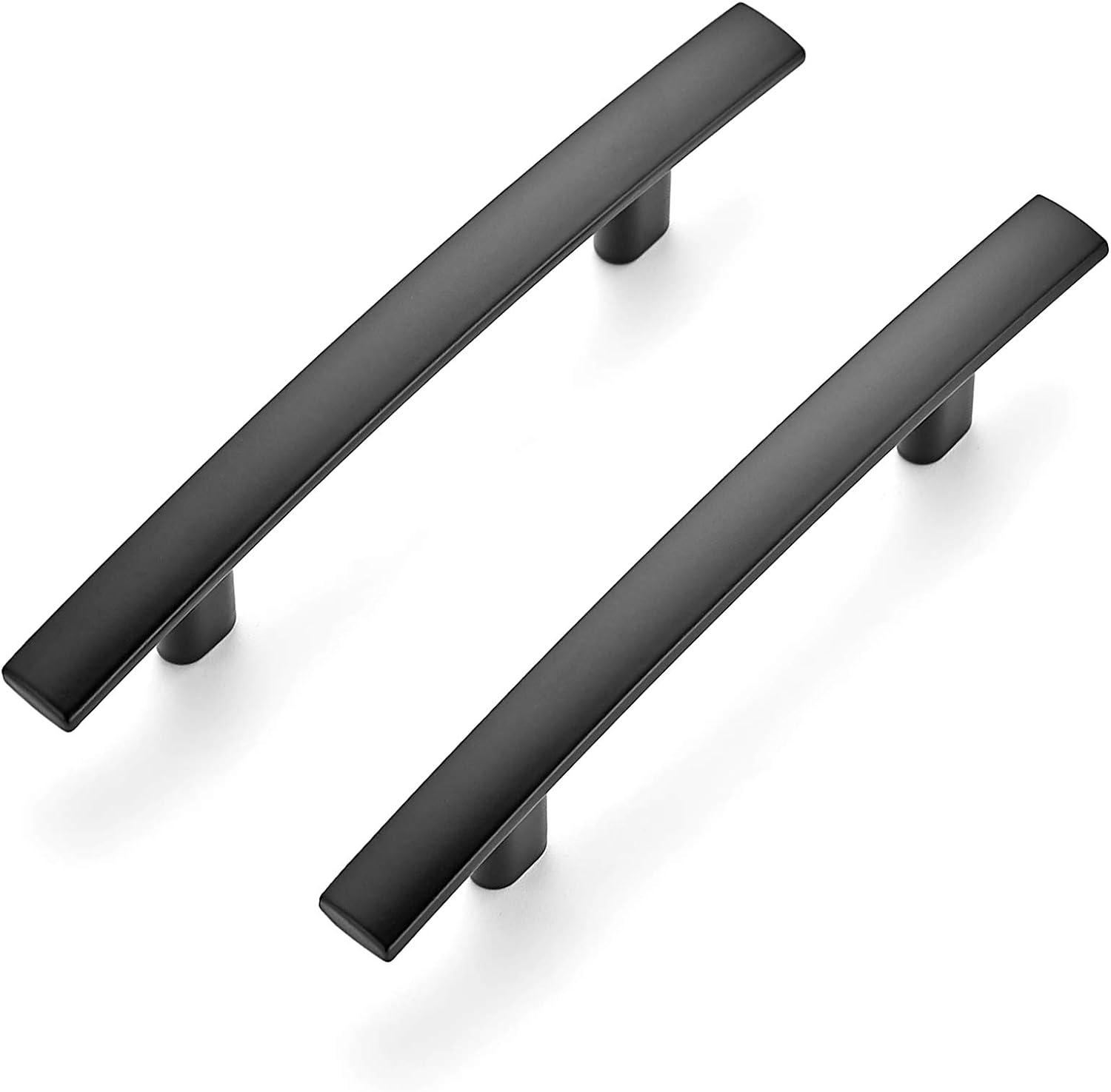 Matte Black Stainless Steel Modern Cabinet Pulls with Mounting Hardware