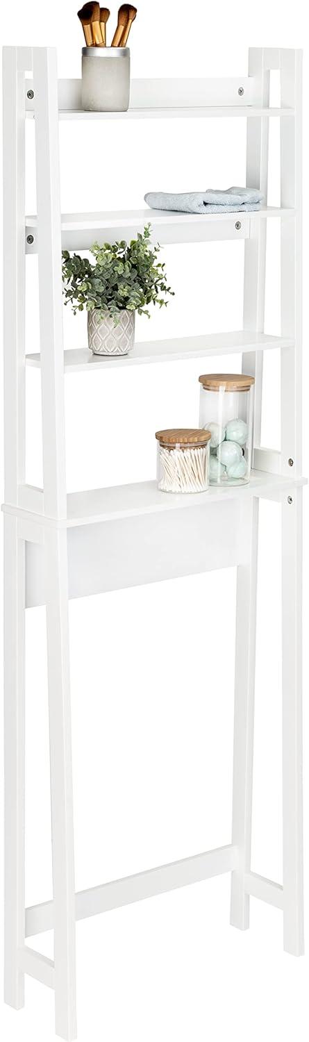 White 4-Tier Over-the-Toilet Bathroom Storage Shelf