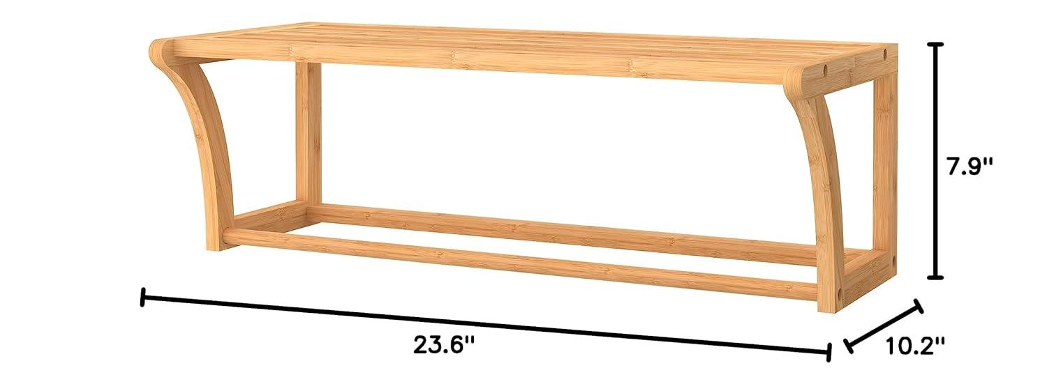ClosetMaid Bamboo Solid Wood Accent Shelf with Towel Bar