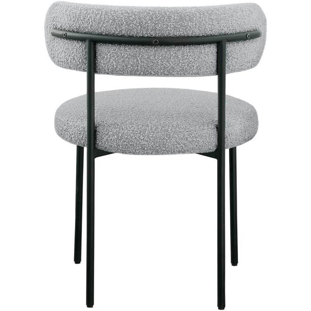 Meridian Furniture Beacon Silla de Comedor de Tela Boucle Gris