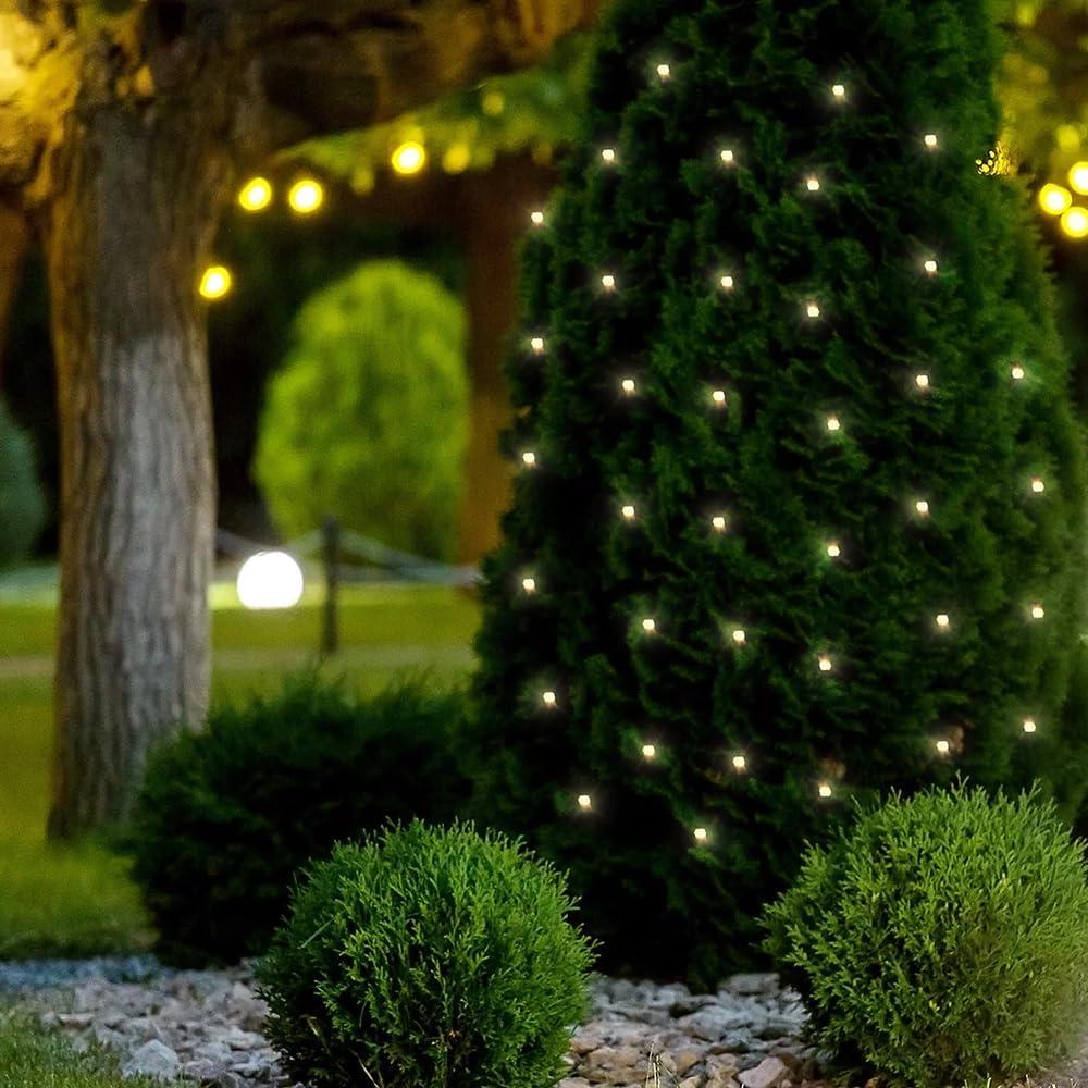 Brite Star 4' x 6' Warm White Wide Angle Net Style LED Christmas Lights - Green Wire