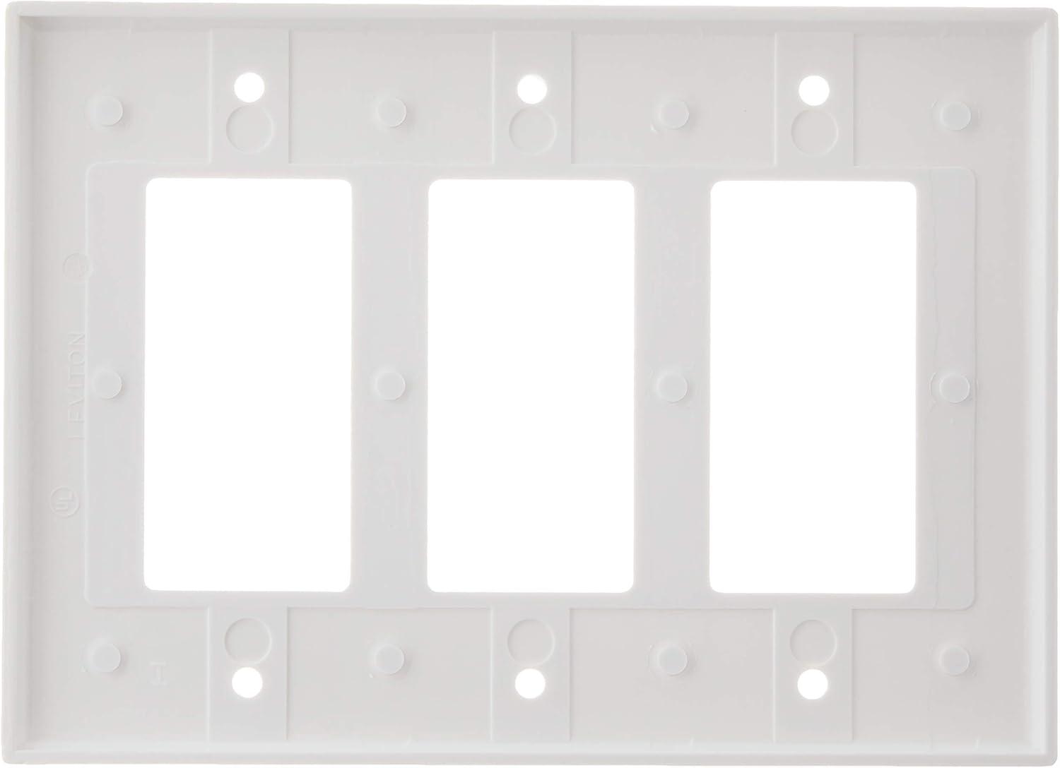 White Thermoset 3-Gang Mid-Size Wall Plate