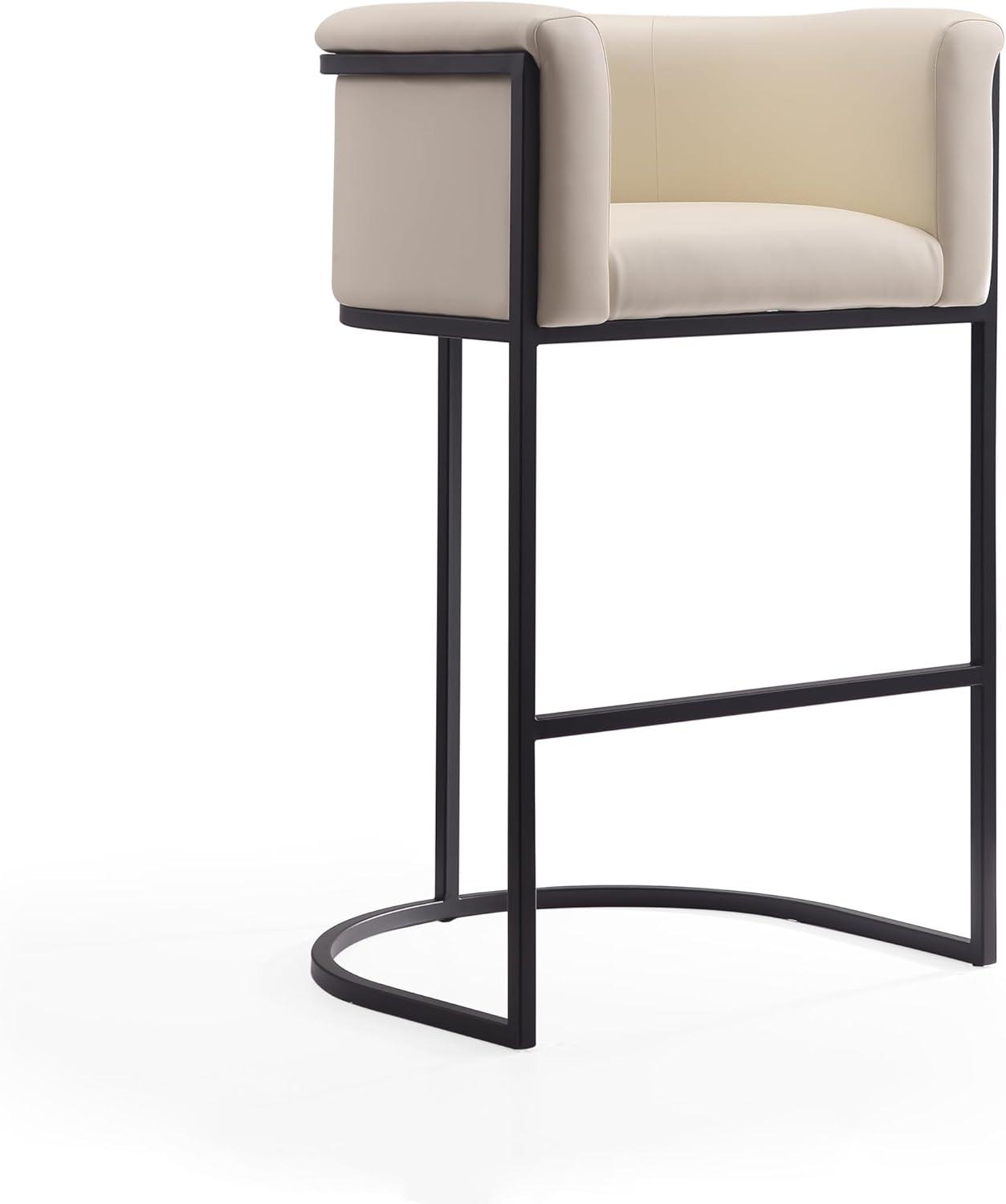 Cosmopolitan Upholstered Metal Barstool - Manhattan Comfort