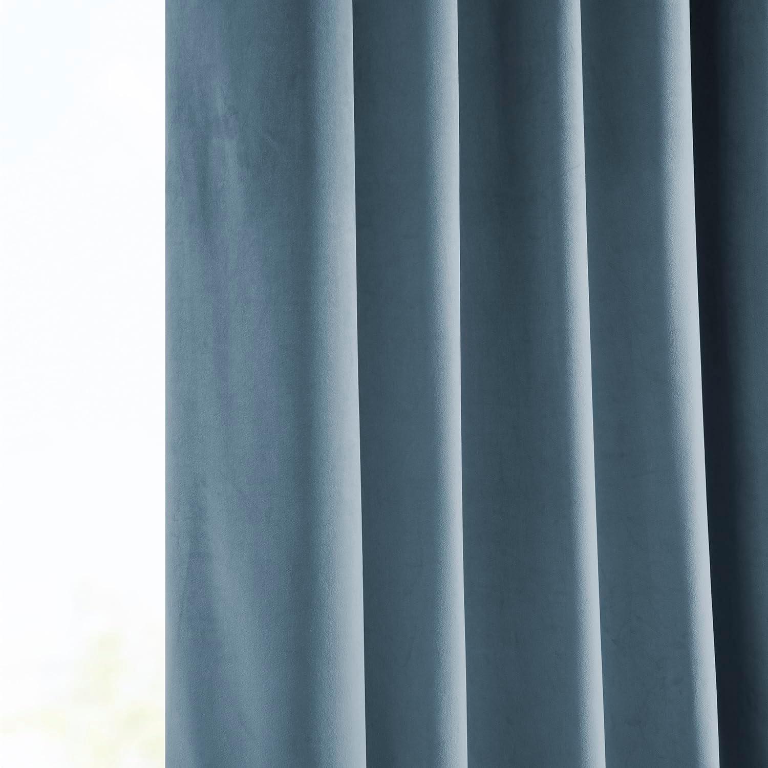 AllModern Loria Plush Velvet 100% Blackout Curtains For Bedroom, Living Room - Single Panel