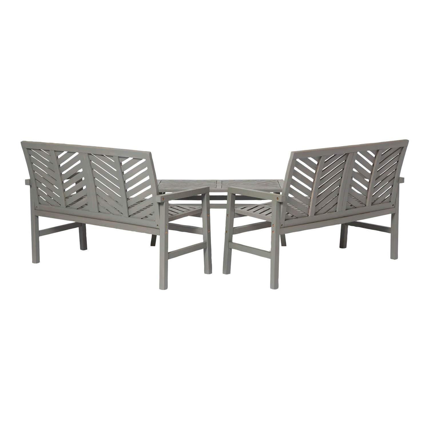 53" Modern Outdoor Wood Patio Dining Bench - Brown