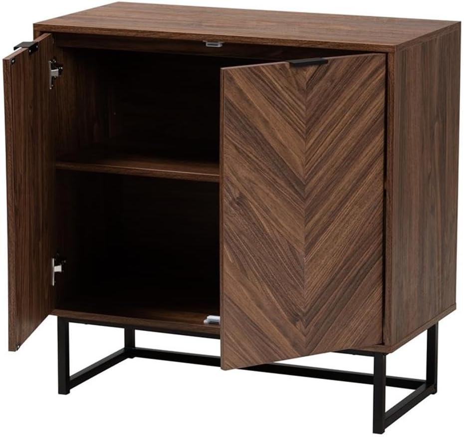 Baxton Studio Sadia Modern Walnut Brown Finished Wood Storage Cabinet