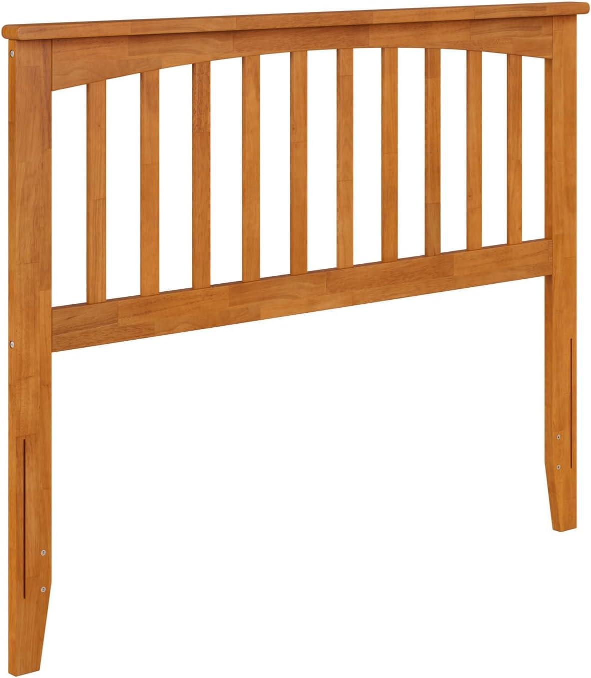 AFI Furnishings Mission Full Solid Wood Headboard with Attachable Charger in Light Toffee