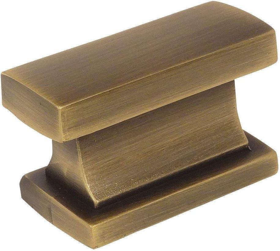 Cosmas 10 Pack 701BAB Brushed Antique Brass Contemporary Cabinet Hardware Knob - 1-7/16" Length