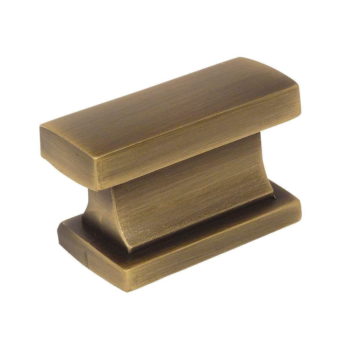 Cosmas 10 Pack 701BAB Brushed Antique Brass Contemporary Cabinet Hardware Knob - 1-7/16" Length
