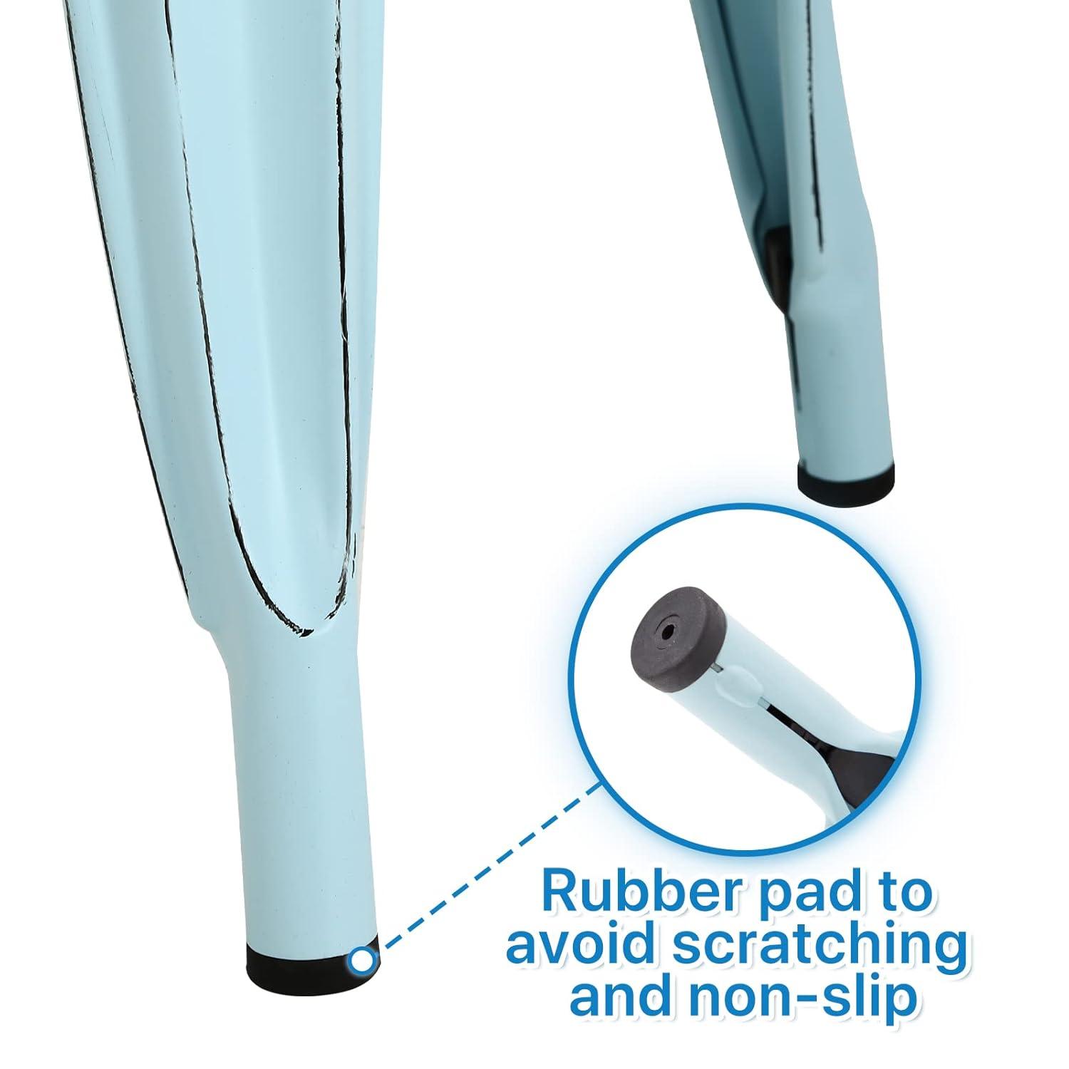 Metal Chairs Set of 4, Stackable Metal Patio Chairs 18 Inch Seat Height, Indoor/Outdoor Tolix Side Chair with Back, 330LBS Weight Capacity, Chic Kitchen Dining Chairs, Black