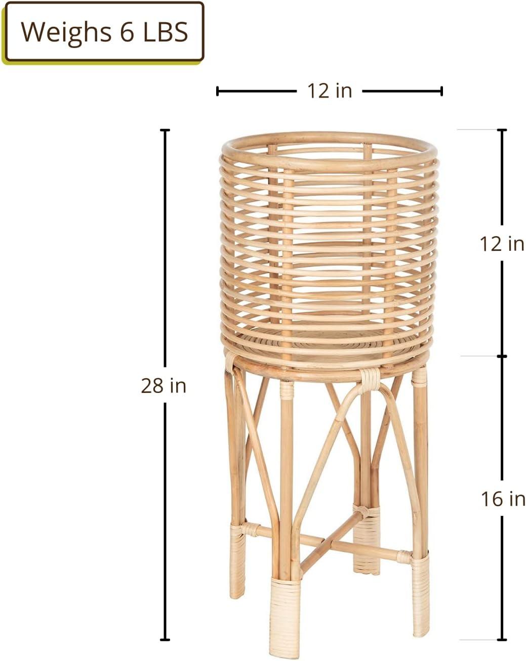 Natural Rattan Medium Indoor Plant Stand