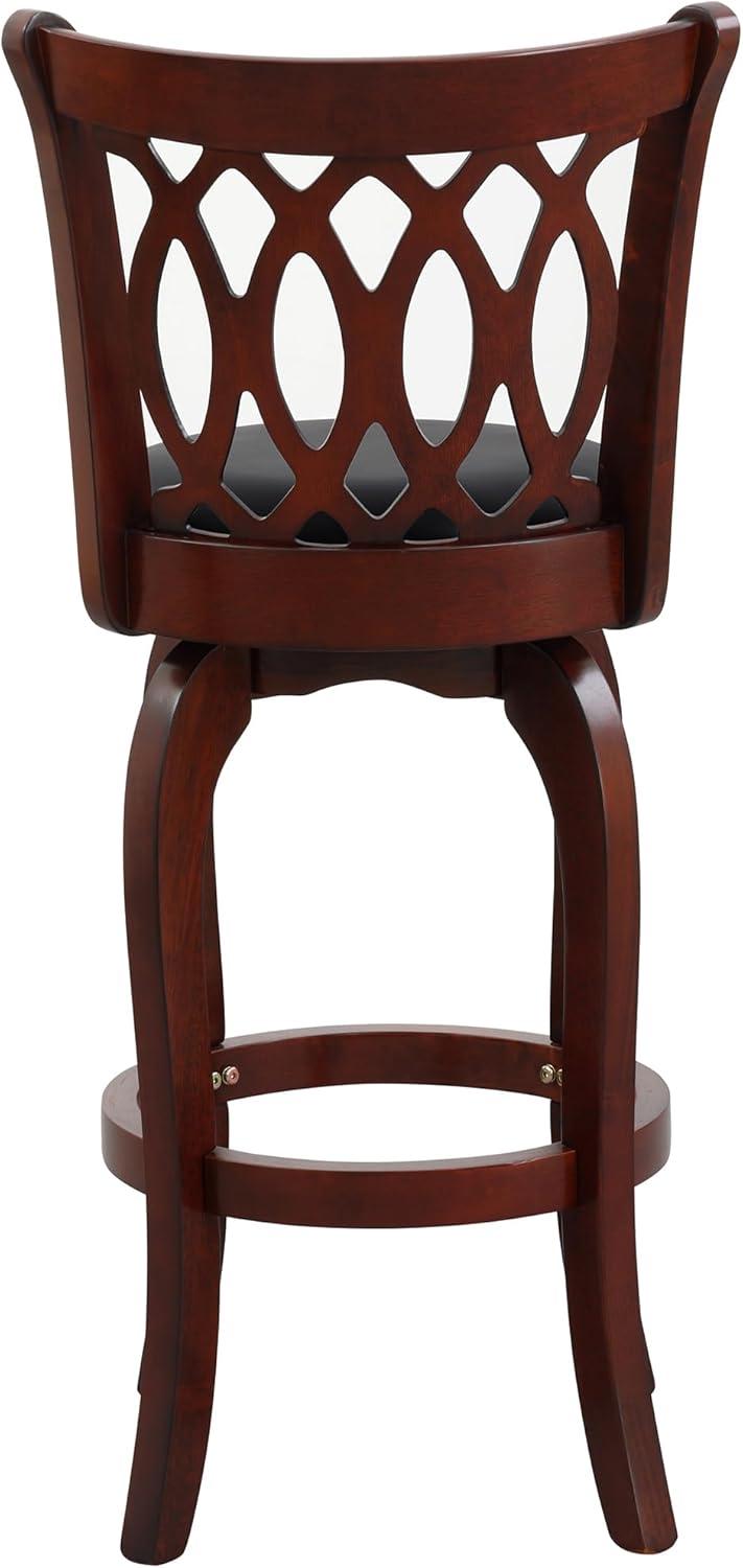 Shapel Faux Leather Swivel Bar Stool in Dark Cherry - Lexicon