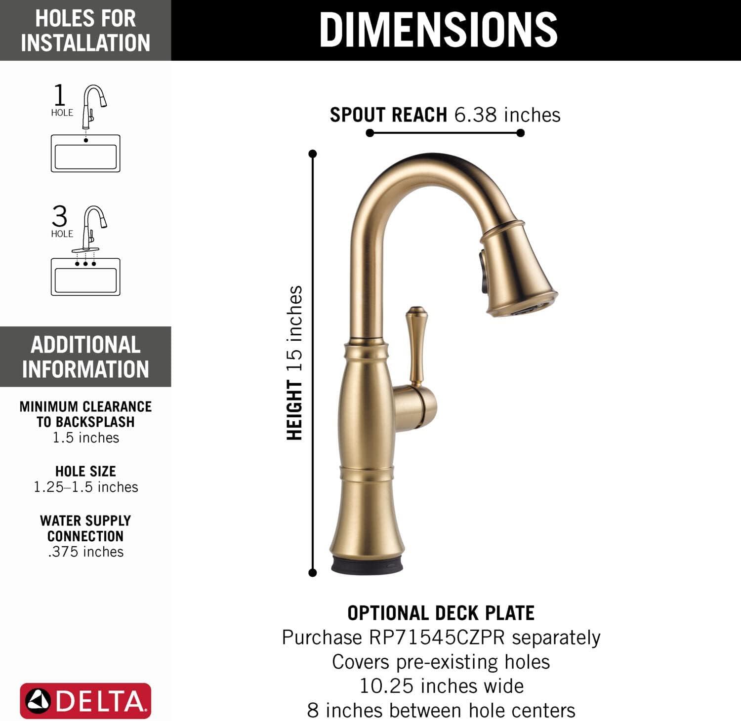 Elegant Bronze 15" Modern Bar Prep Faucet with Pull-out Spray